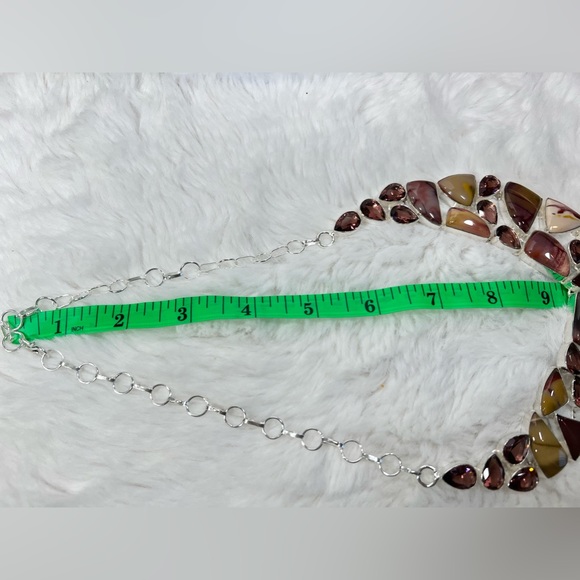 Mookaite Jasper 925 Large Gemstone Necklace & Bracelet - Picture 7 of 10